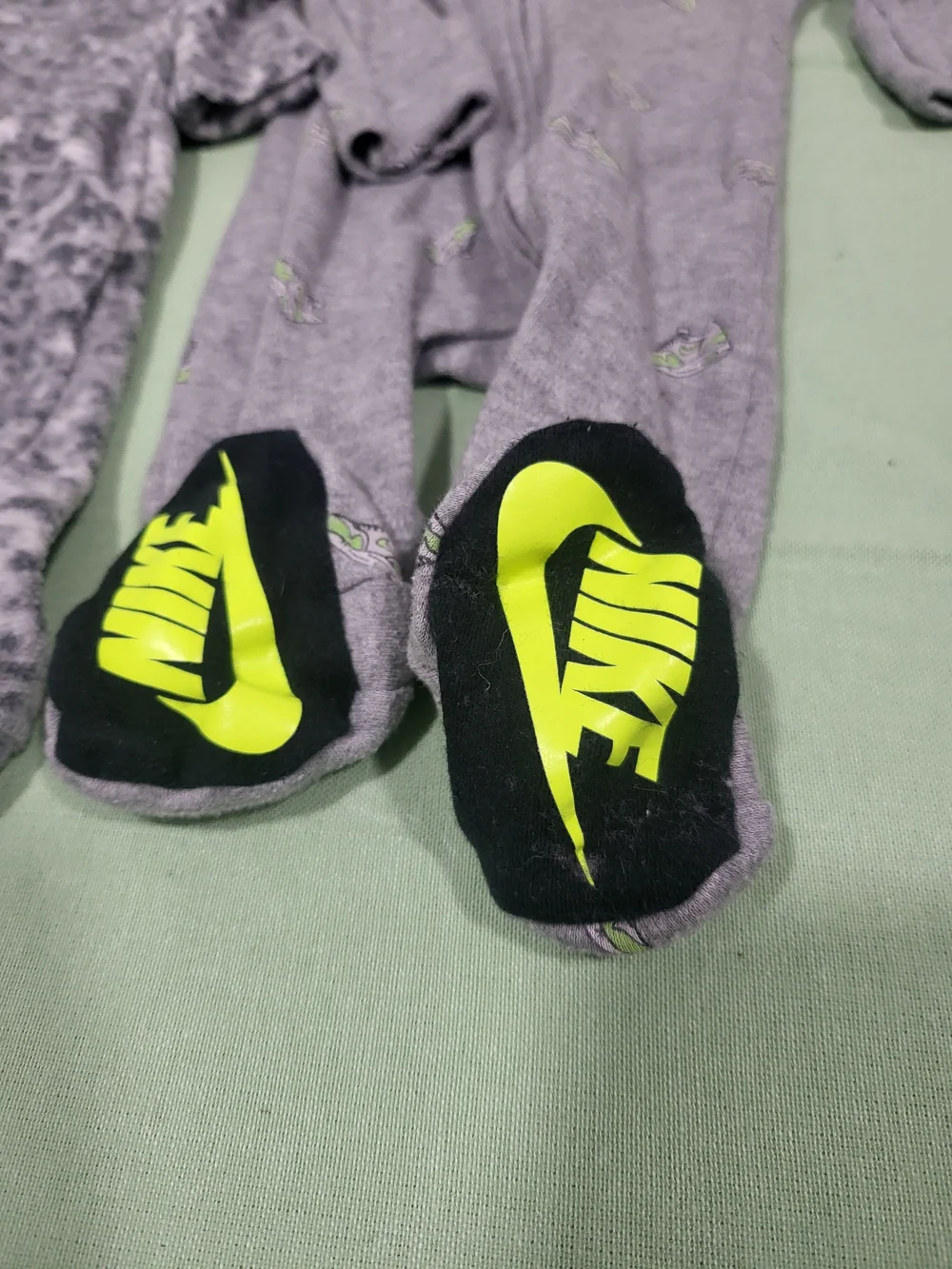 Nike Grey Baby One-Piece Footed Sleepers - 2-Pack